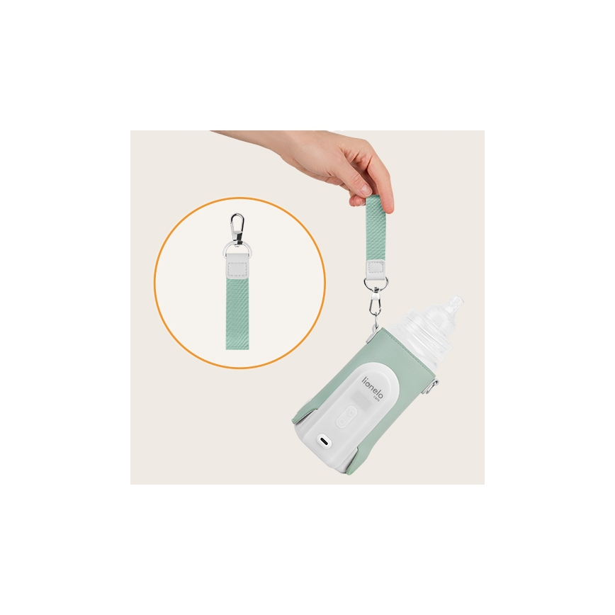 Lionelo - Chauffe-biberon rechargeable THERMUP GO EVO 18W/5V vert/blanc