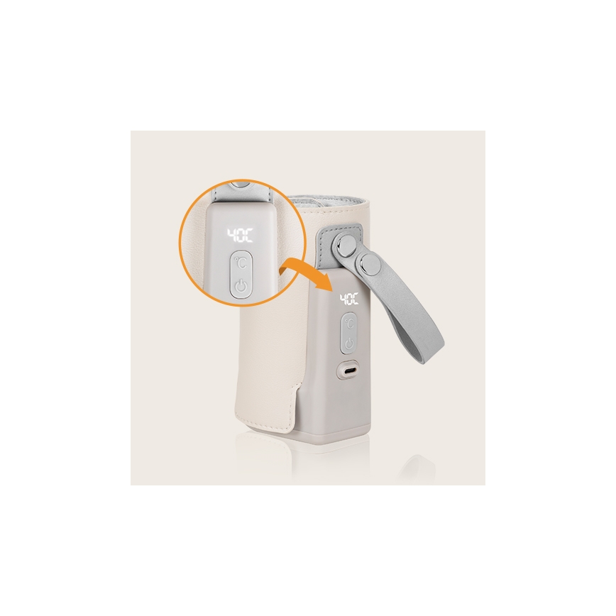 Lionelo - Chauffe-biberon rechargeable THERMUP GO PLUS 10W/5V beige