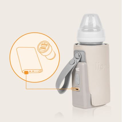 Lionelo - Chauffe-biberon rechargeable THERMUP GO PLUS 10W/5V beige