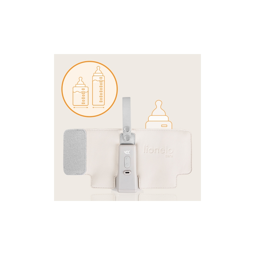 Lionelo - Chauffe-biberon rechargeable THERMUP GO PLUS 10W/5V beige