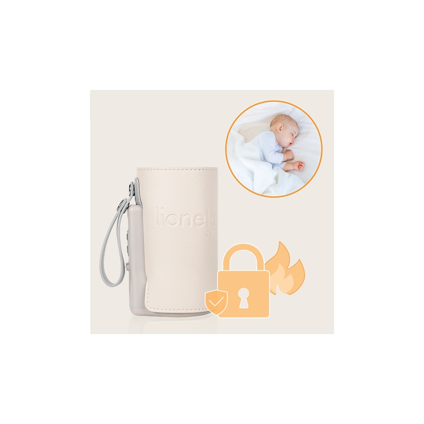Lionelo - Chauffe-biberon rechargeable THERMUP GO PLUS 10W/5V beige