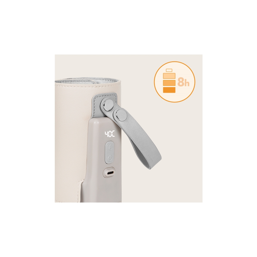 Lionelo - Chauffe-biberon rechargeable THERMUP GO PLUS 10W/5V beige