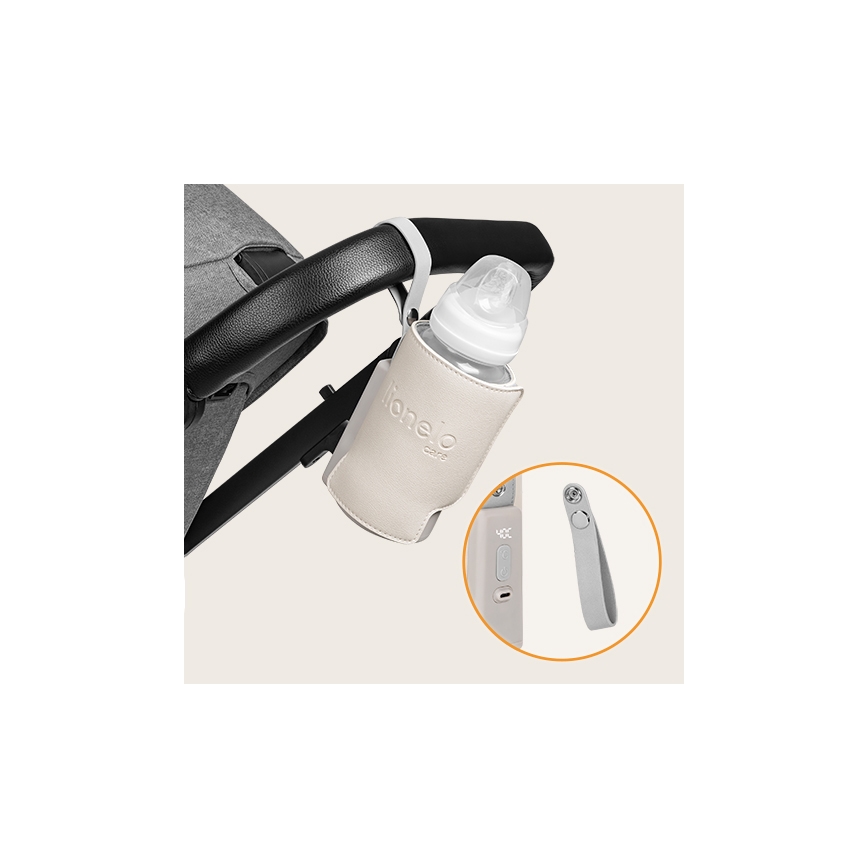 Lionelo - Chauffe-biberon rechargeable THERMUP GO PLUS 10W/5V beige