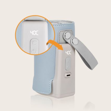 Lionelo - Chauffe-biberon rechargeable THERMUP GO PLUS 10W/5V bleu/gris