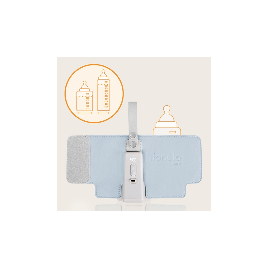 Lionelo - Chauffe-biberon rechargeable THERMUP GO PLUS 10W/5V bleu/gris