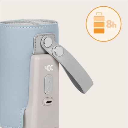 Lionelo - Chauffe-biberon rechargeable THERMUP GO PLUS 10W/5V bleu/gris