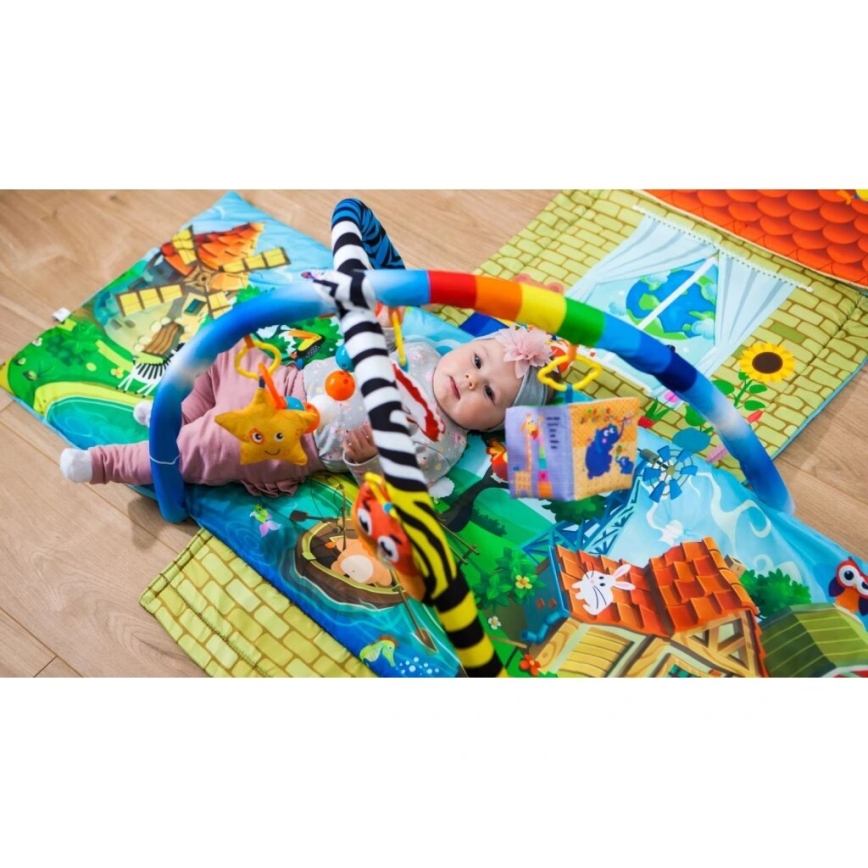 Lionelo - Couverture de jeu enfant avec maison AGNES PLUS