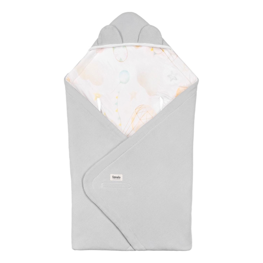 Lionelo - Couverture de siège auto TRAVEL SWADDLE 90x90 cm Ballon Gris