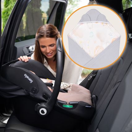 Lionelo - Couverture de siège auto TRAVEL SWADDLE 90x90 cm Ballon Gris