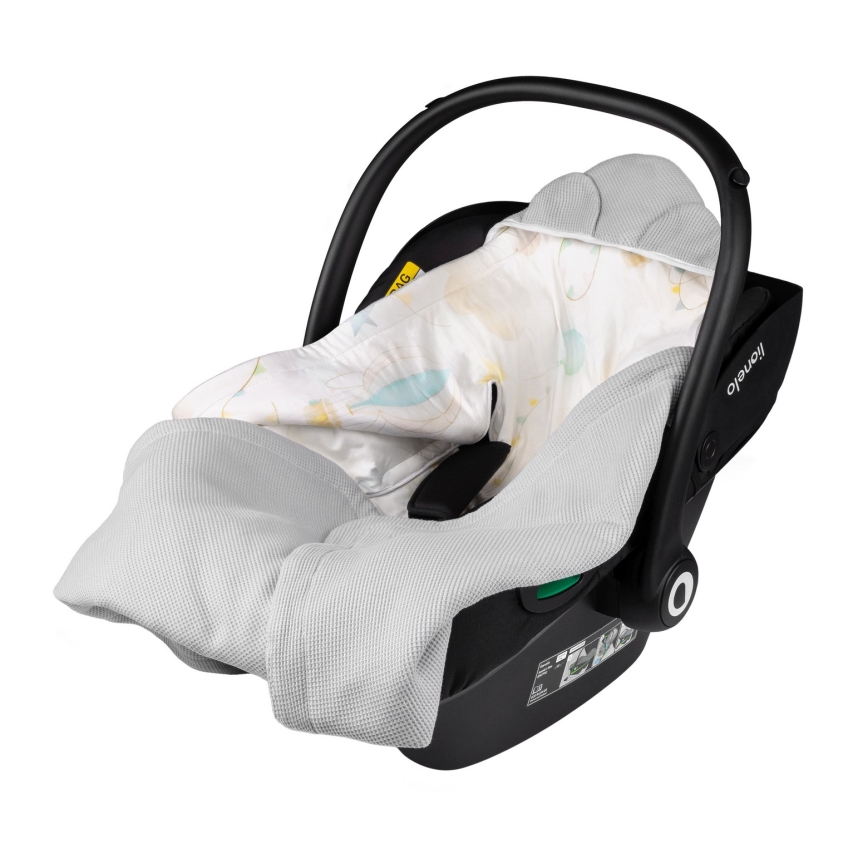 Lionelo - Couverture de siège auto TRAVEL SWADDLE 90x90 cm Ballon Gris