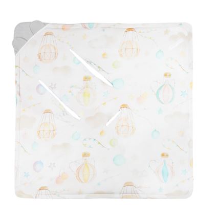 Lionelo - Couverture de siège auto TRAVEL SWADDLE 90x90 cm Ballon Gris