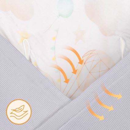 Lionelo - Couverture de siège auto TRAVEL SWADDLE 90x90 cm Ballon Gris