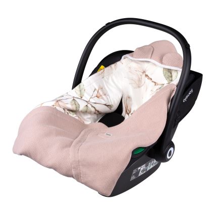 Lionelo - Couverture de voiture TRAVEL SWADDLE 90x90 cm Beige Magnolia