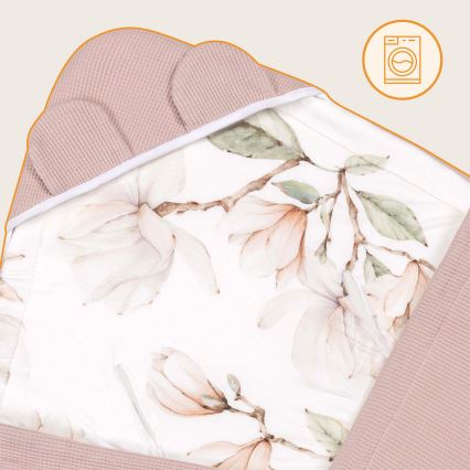 Lionelo - Couverture de voiture TRAVEL SWADDLE 90x90 cm Beige Magnolia