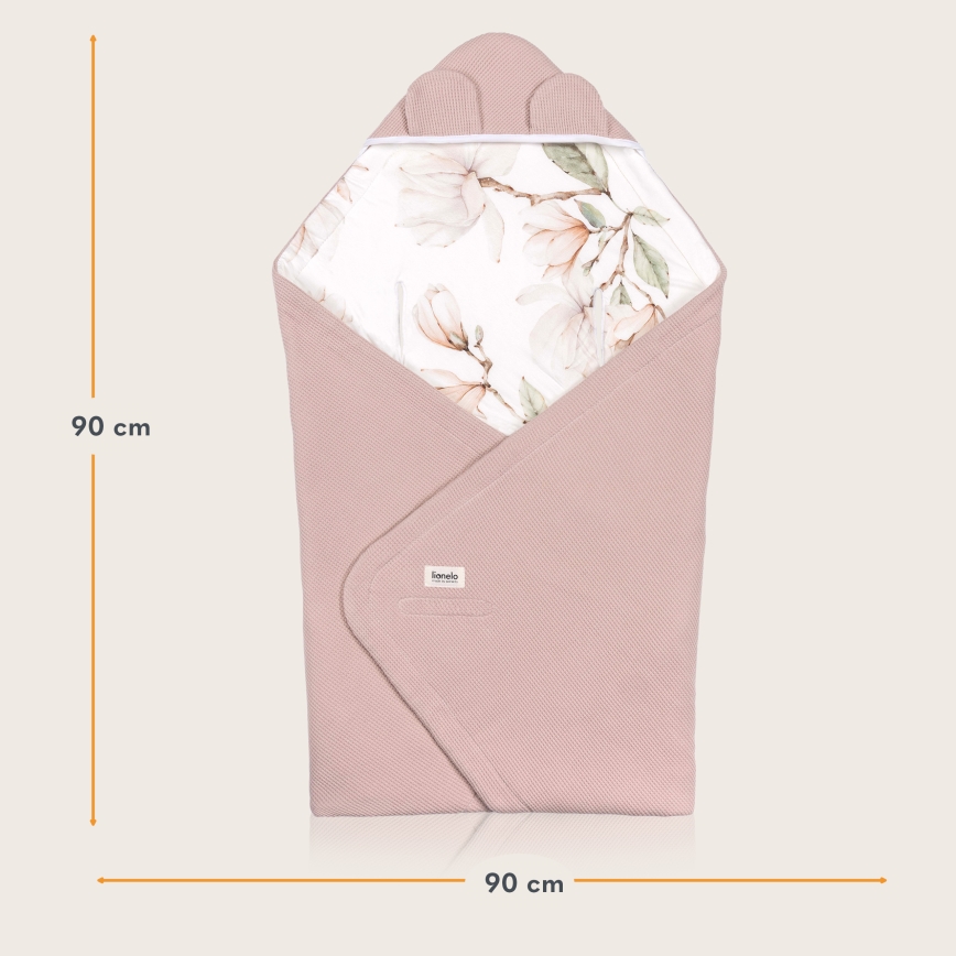 Lionelo - Couverture de voiture TRAVEL SWADDLE 90x90 cm Beige Magnolia