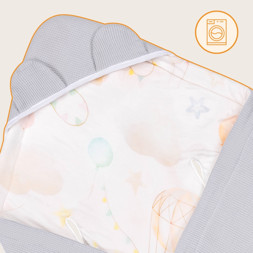 Lionelo - Couverture enveloppante pour siège-auto TRAVEL SWADDLE 90x90 cm Gris Ballon
