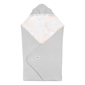 Lionelo - Couverture pour siège auto TRAVEL SWADDLE 90x90 cm Gris Ballon