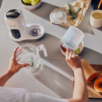 Lionelo - Cuiseur vapeur 5 en 1 BABYMENU 110W/230V blanc/gris