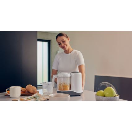 Lionelo - Cuisinière à vapeur 5en1 BABYMENU 110W/230V blanc/gris