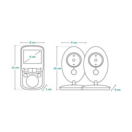 Lionelo - Écoute-bébé avec moniteur BABYLINE 5.1 230V 1000 mAh