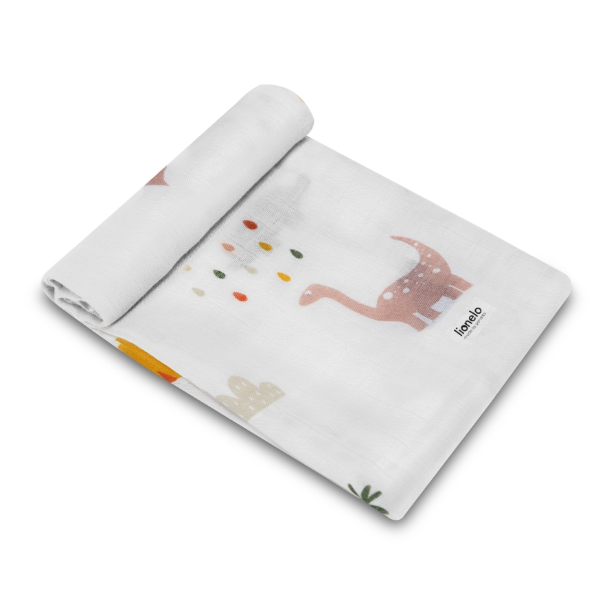 Lionelo - Ensemble de 3 langes en bambou 70x70 cm Dino