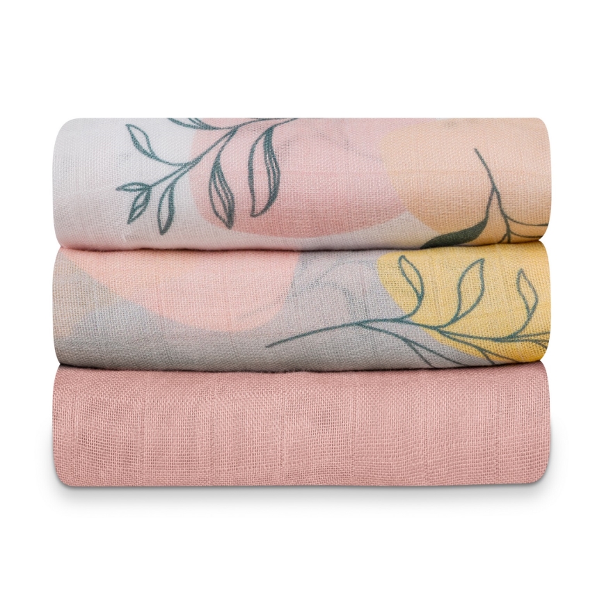 Lionelo - Ensemble de 3 langes en bambou BAMBOO SET 70x70 cm Feuille