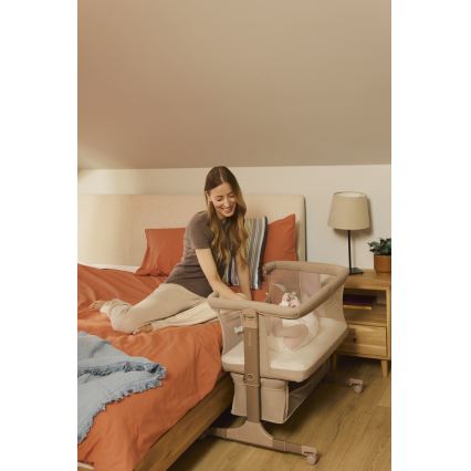 Lionelo - Lit bébé 3 en 1 JODIE Beige Taupe