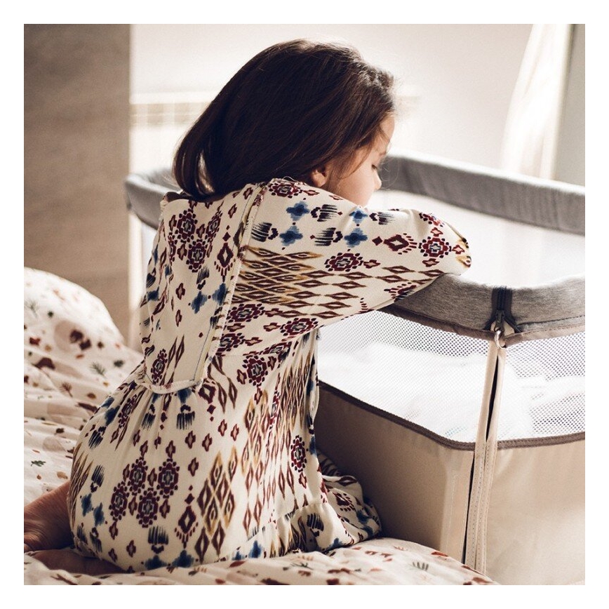 Lionelo - Lit bébé 3 en 1 LEONIE gris/beige