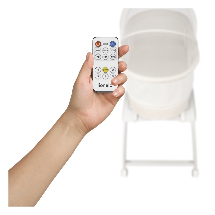 Lionelo - Lit bébé CORAL White avec pèse-bébé intégré