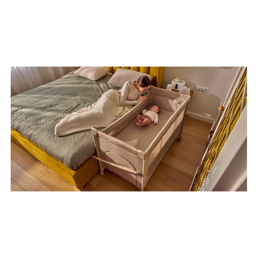 Lionelo - Lit de voyage 3 en 1 ELLEN Beige Sand