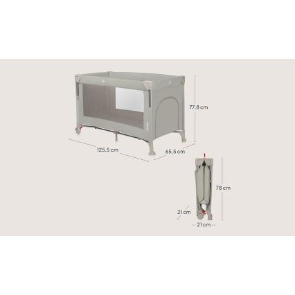 Lionelo - Lit de voyage 3 en 1 ELLEN Beige Sand