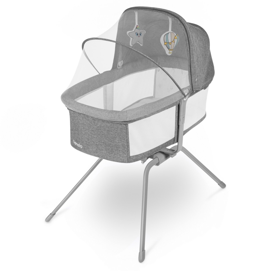 Lionelo - Lit de voyage 3 en 1 MALIN Grey Stone