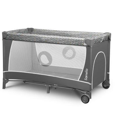 Lionelo - Lit de voyage FLOWER Gris Scandi