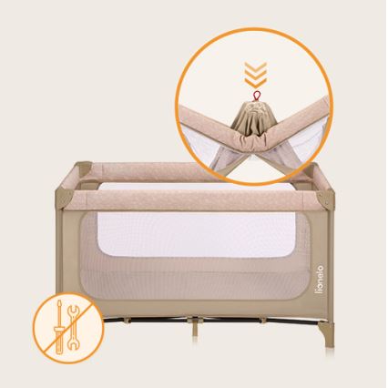Lionelo - Lit de voyage JASMIN EASY FOLD Beige