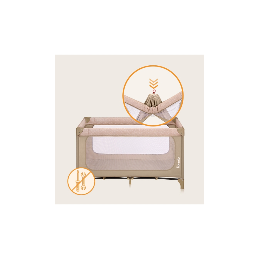 Lionelo - Lit de voyage JASMIN EASY FOLD Beige