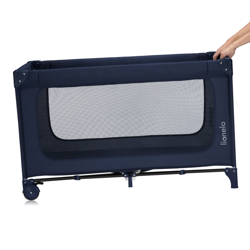 Lionelo - Lit de voyage JASMIN EASY FOLD Bleu Marine