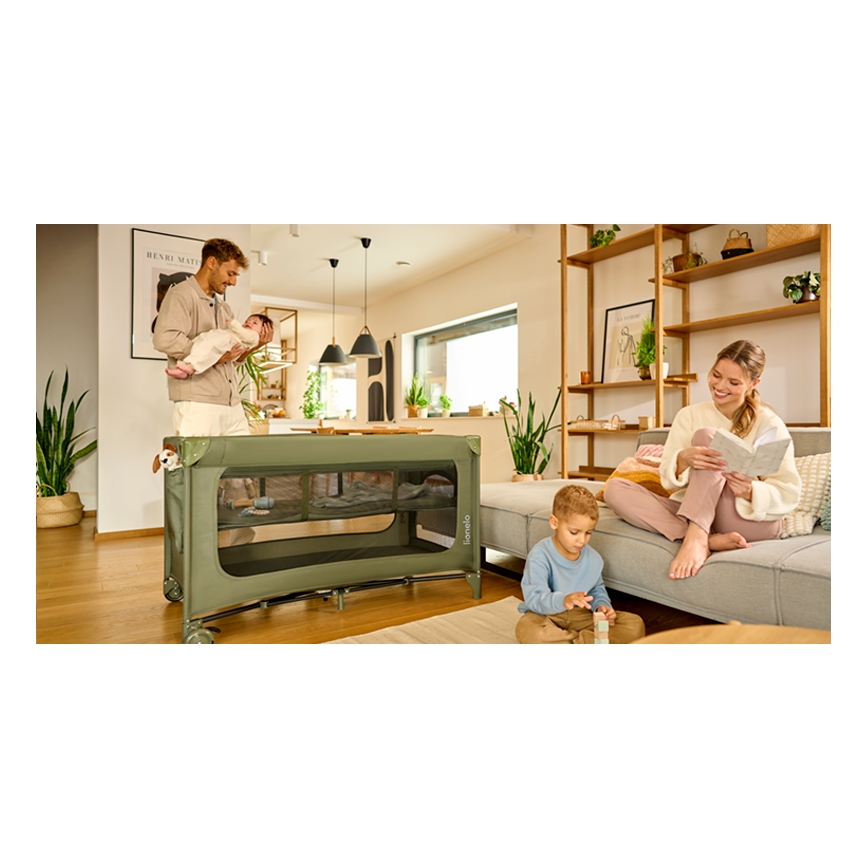 Lionelo - Lit de voyage JASMIN EASY FOLD Vert olive