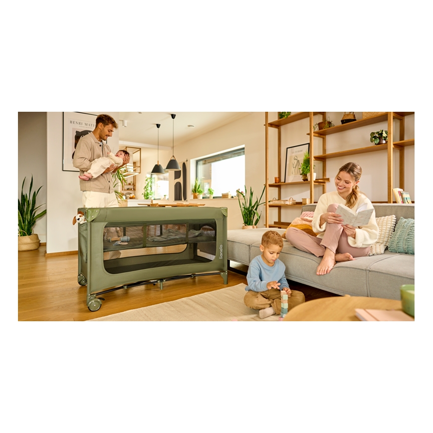 Lionelo - Lit de voyage JASMIN EASY FOLD Vert olive