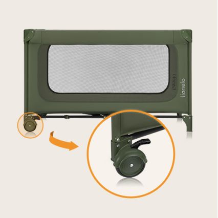 Lionelo - Lit de voyage JASMIN EASY FOLD Vert olive