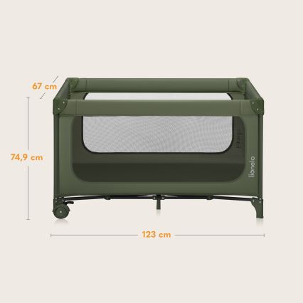 Lionelo - Lit de voyage JASMIN EASY FOLD Vert olive