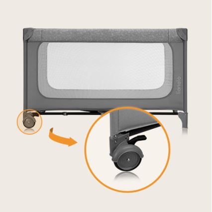 Lionelo - Lit de voyage pliant JASMIN EASY FOLD Gris Stone