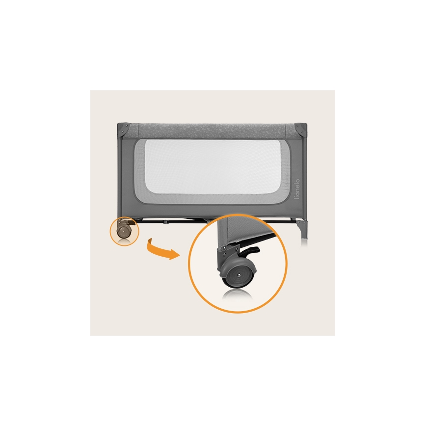 Lionelo - Lit de voyage pliant JASMIN EASY FOLD Gris Stone