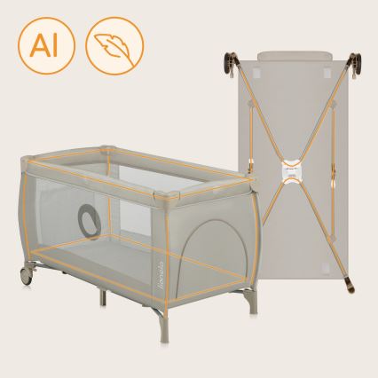 Lionelo - Lit de voyage STEFI PLUS Beige Cappuccino