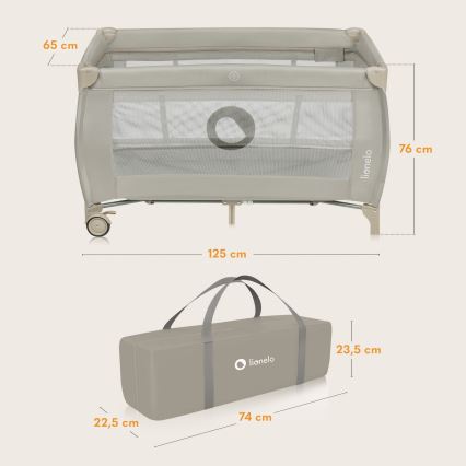 Lionelo - Lit de voyage STEFI PLUS Beige Cappuccino