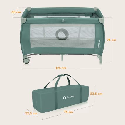Lionelo - Lit de voyage STEFI PLUS Green Olive