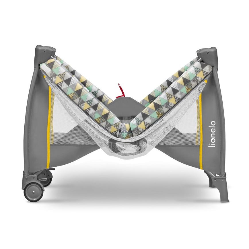 Lionelo - Lit de voyage SVEN PLUS gris/jaune