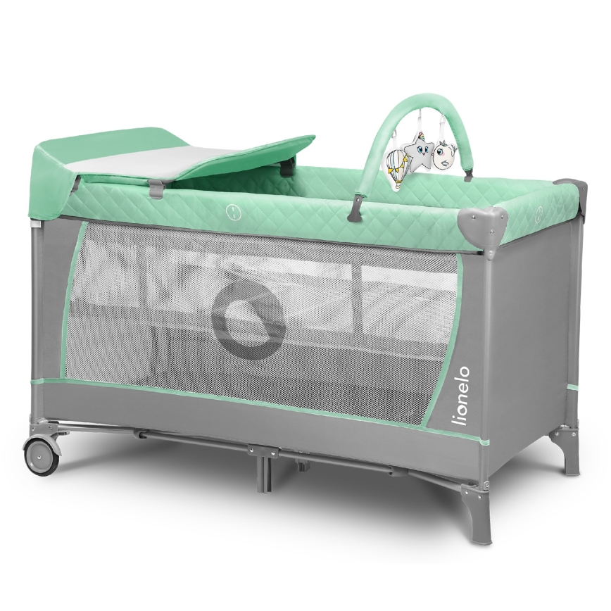 Lionelo - Lit parapluie FLOWER Turquoise