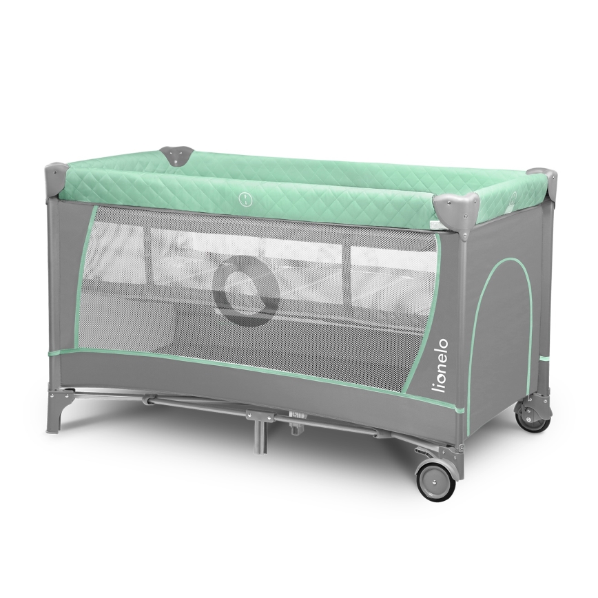 Lionelo - Lit parapluie FLOWER Turquoise