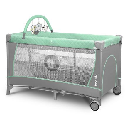 Lionelo - Lit parapluie FLOWER Turquoise