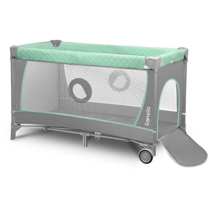 Lionelo - Lit parapluie FLOWER Turquoise